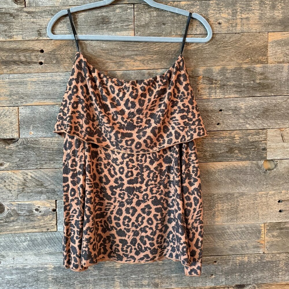 LNA Off the Shoulder Leopard Print Top NWOT Size S